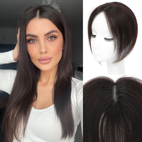 forfeels 9.8" Human Hair Topper – Dark Brown