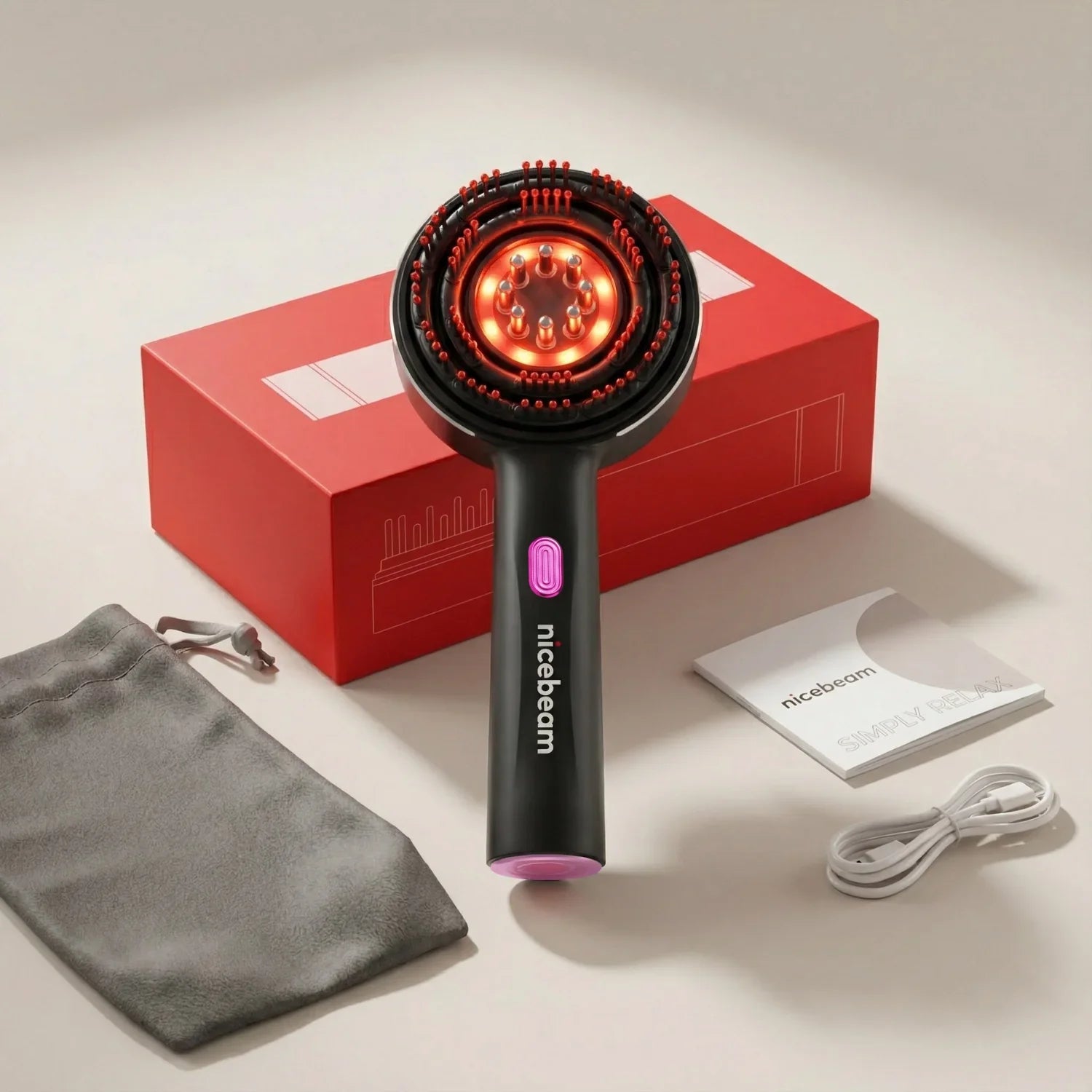 Nicebeam 3-in-1 Scalp Massager with Red Light Therapy for Hair Growth & Scalp Health