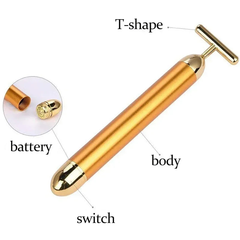24k Gold Face Lift Roller | Vibration Slimming Facial Massager