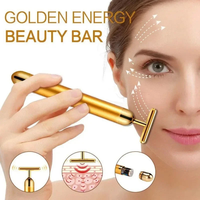 24k Gold Face Lift Roller | Vibration Slimming Facial Massager