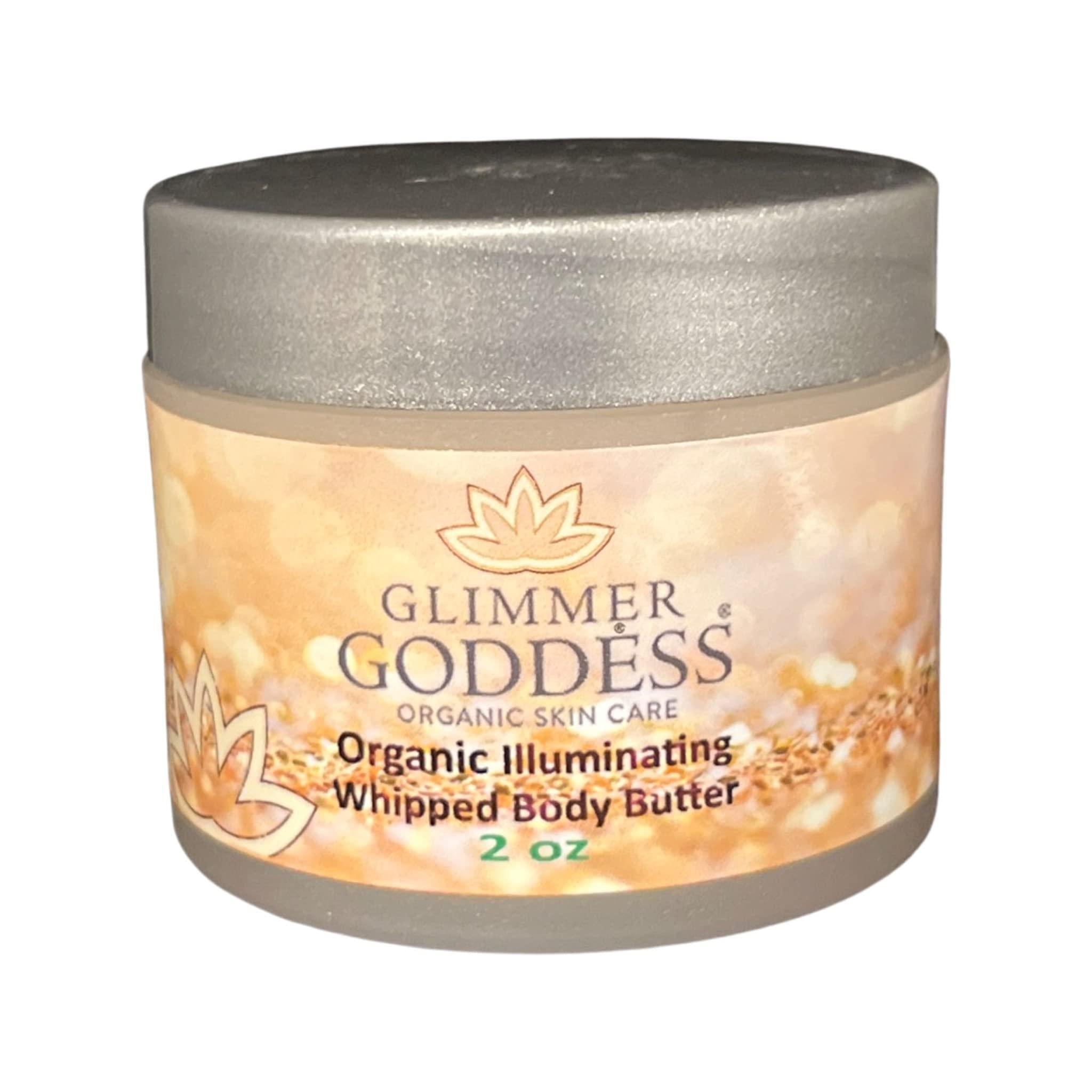 Gold Super Sparkle Level Organic Shimmer Body Butters Travel Size 2 fl oz